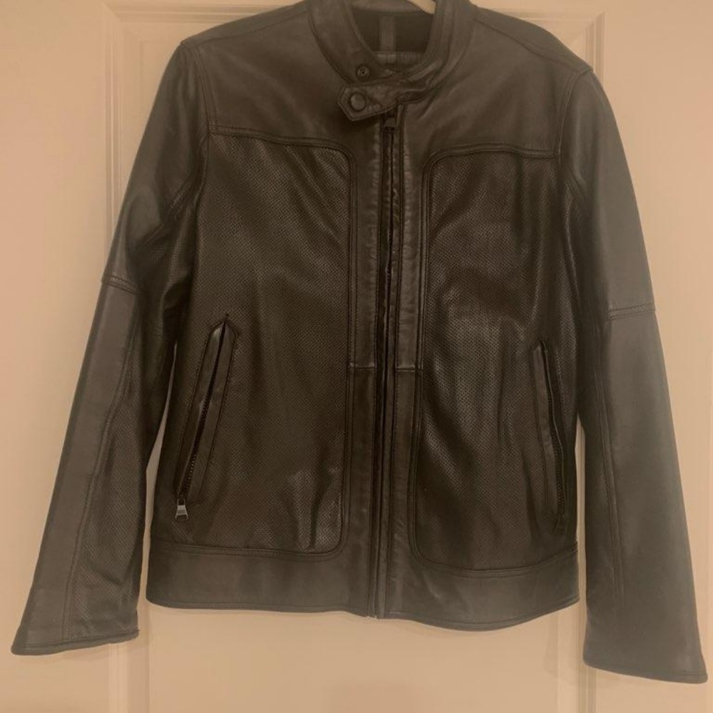 Marc New York Mens Leather Moto Jacket